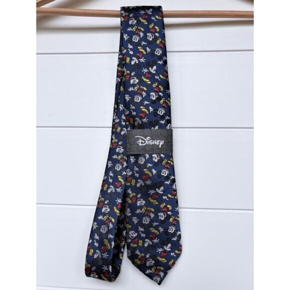 Disney Mickey Mouse Novelty Tie Navy Blue Allover Print Skinny‎ 2.75"W 57"L
